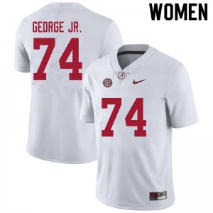 NCAA Women's Alabama Crimson Tide #74 Damieon George Jr. Stitched College 2020 Nike Authentic White Football Jersey JP17M35JF